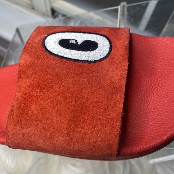 Adidas Red Super Rare Ohio State Slides Unisex 6 - Picture 3 of 6